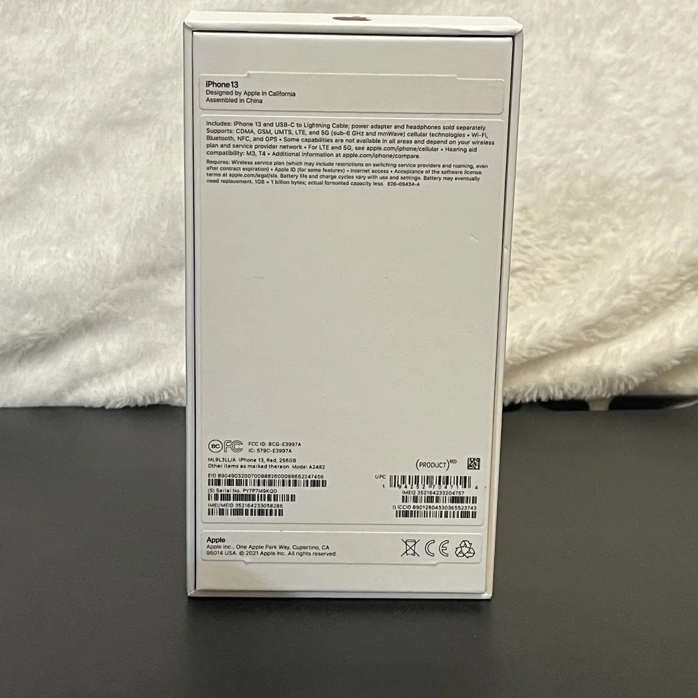 Apple iPhone 13 RED Edition 256 gb 2021 Original Packaging BOX ONLY
